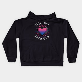 Funny 8 Bit Heart Bisexual Pride Shirt - Still Not Into You Kids Hoodie